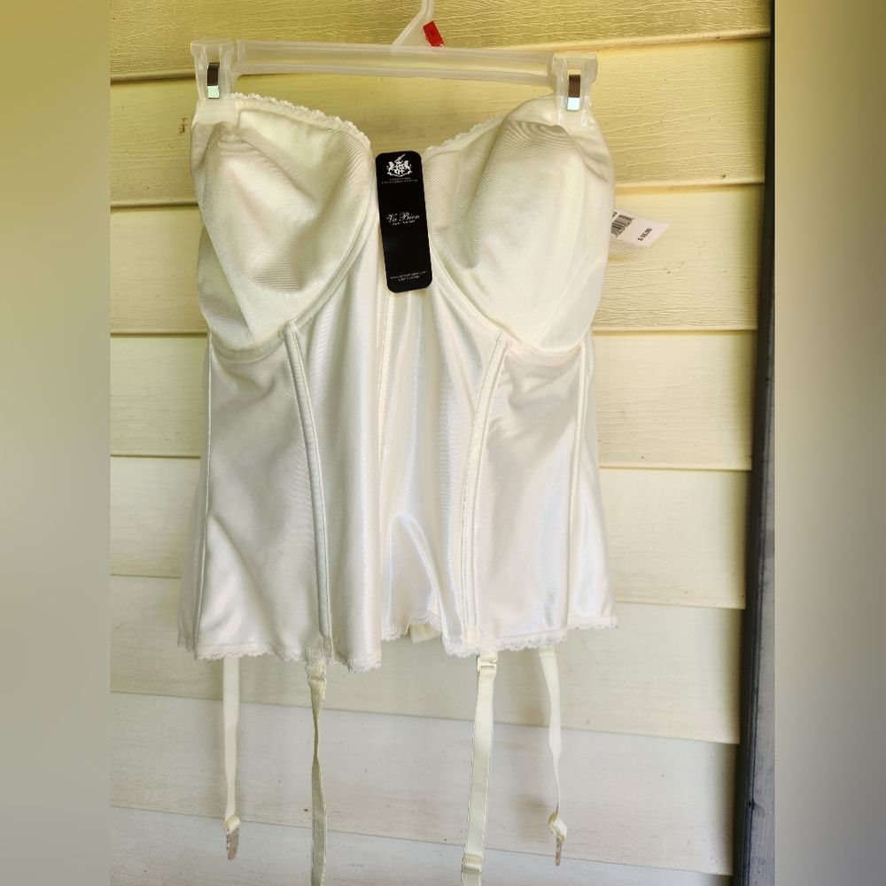 Va Bien Wedding Dom cream White/off white Bustier Corset Bra Boning NWT  40DDD